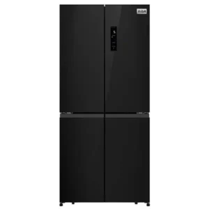 Refrigeradora Side by Side Rca 430 Litros Vidrio Templado Negro Cuatro Puertas