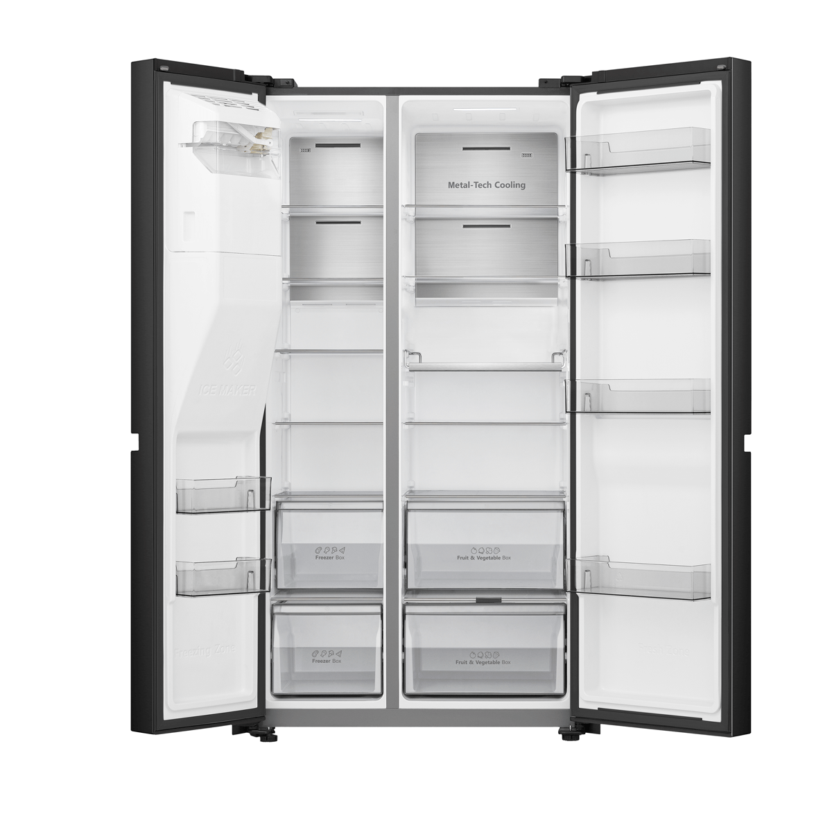 Refrigeradora Side by Side Indurama 669 Litros Negro Mate con Dispensador de Agua y Hielo - Imagen 2